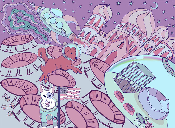 Dogs in Space - Illustration